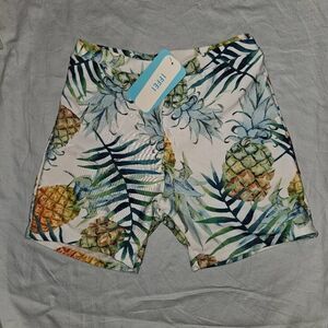 Iffei Boys Vibrant Pineapple Swim Trunks Size 8-9